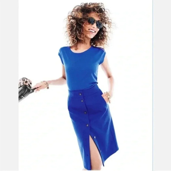 J crew Button-front skirt in double-serge wool - Picture 1 of 4